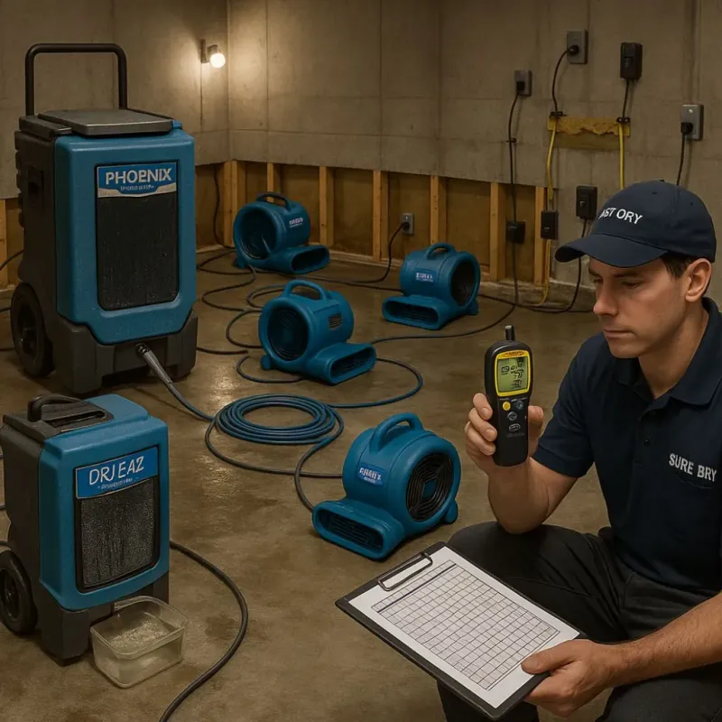 Structural Drying and Dehumidification process in DeLand, FL